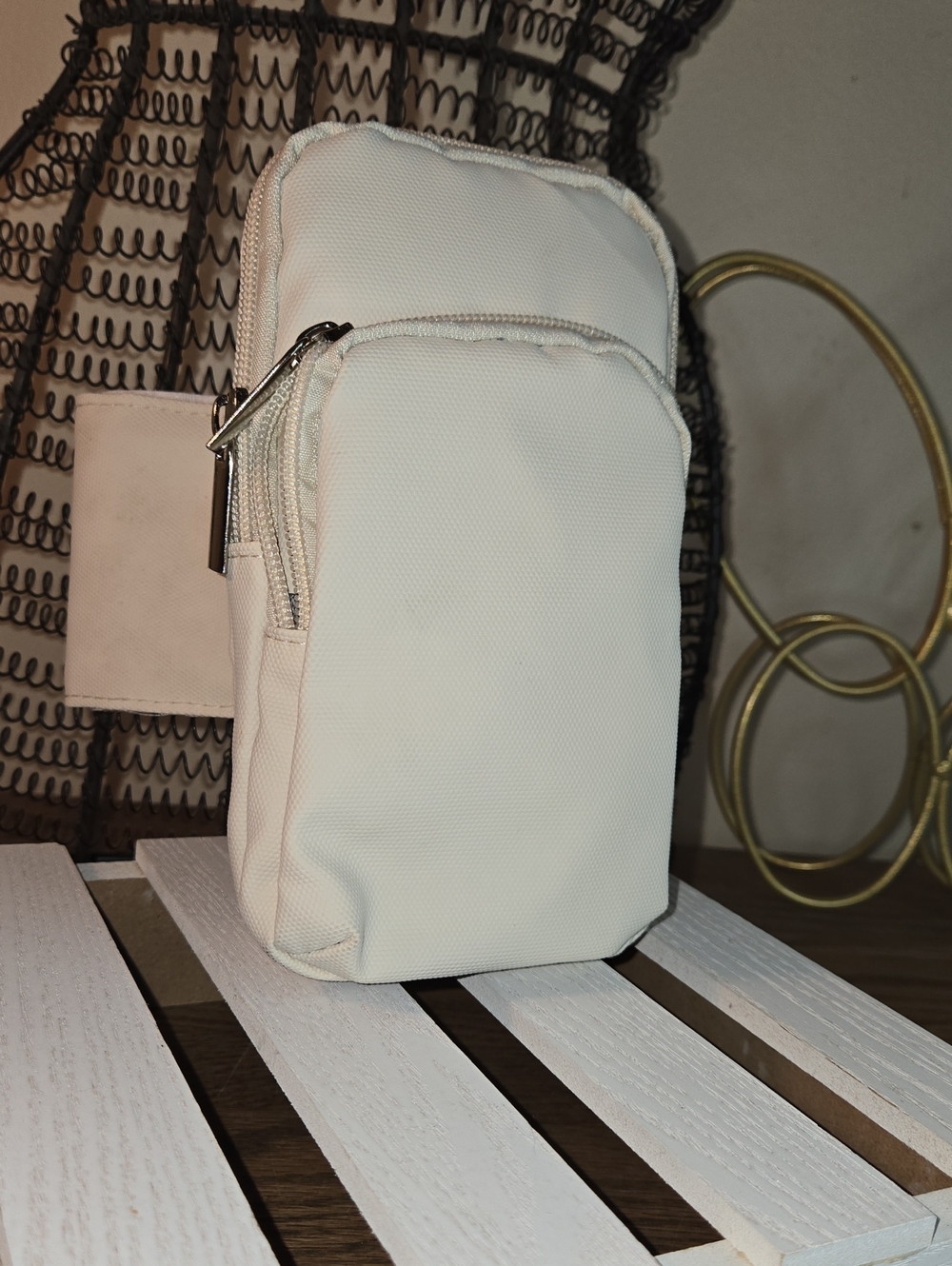 Men's White Crossbody Pouch Bag